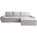 ECKSOFA in Flachgewebe Creme  - Creme/Schwarz, KONVENTIONELL, Kunststoff/Textil (292/173cm) - Carryhome