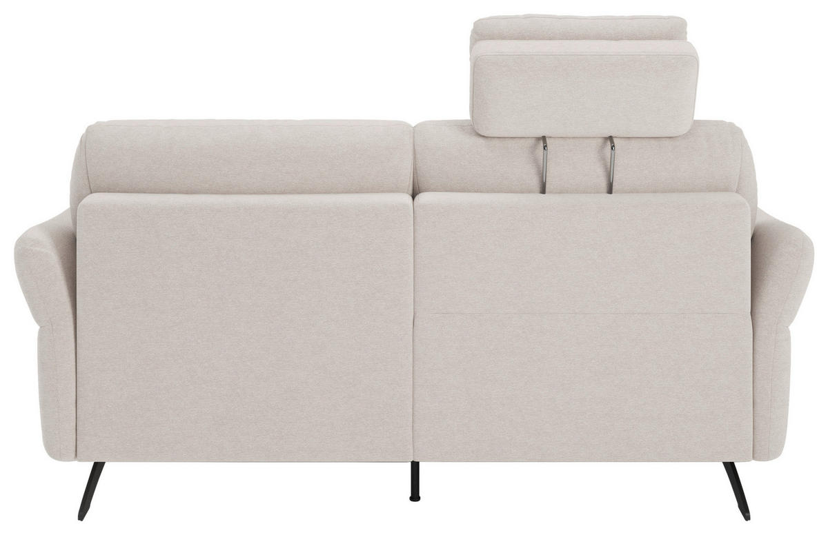 2-SITZER-SOFA Flachgewebe Sandfarben  - Sandfarben/Schwarz, Konventionell, Textil/Metall (163/91/92cm) - Pure Home Comfort