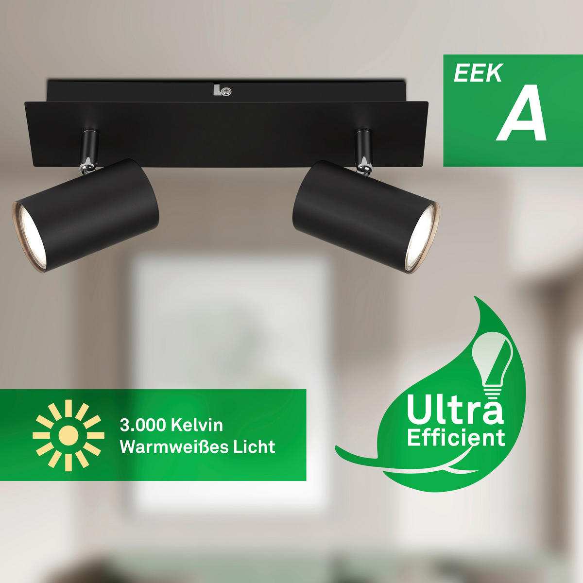 LED-STRAHLER Isil A 29/8/12,3 cm   - Schwarz, Basics, Metall (29/8/12,3cm)