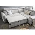 ECKSOFA inkl. Funktionen Grau Samt  - Grau, Natur, Holz/Textil (261/206cm) - Venda
