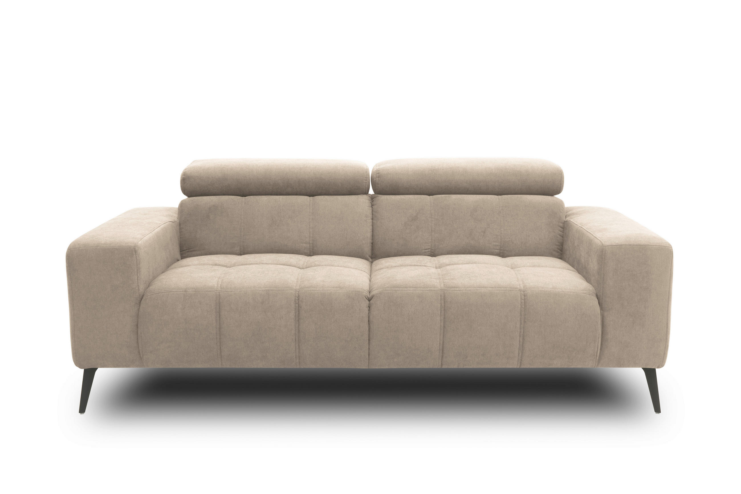 2-SITZER-SOFA TRENTO Mikrofaser Taupe  - Taupe/Dunkelgrau, MODERN, Textil/Metall (208/79/104cm) - MID.YOU