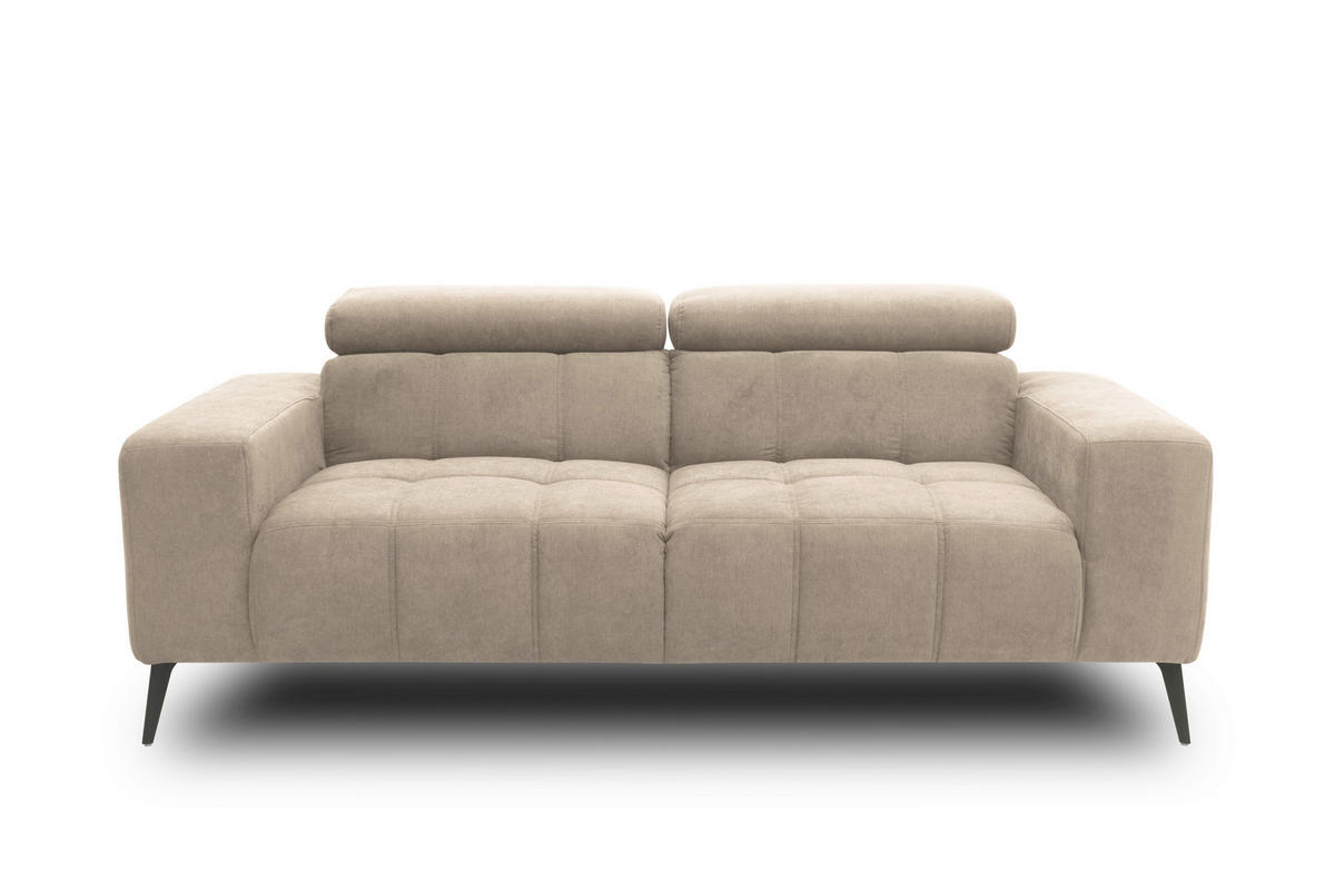 2-SITZER-SOFA TRENTO Mikrofaser Taupe  - Taupe/Dunkelgrau, MODERN, Textil/Metall (208/79/104cm) - MID.YOU