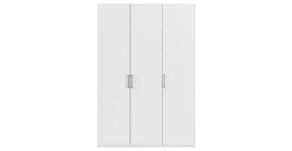 DREHTÜRENSCHRANK 151/235/61 cm,  in Weiß, 3-türig  - Edelstahlfarben/Weiß, Basics, Holzwerkstoff/Metall (151/235/61cm) - Novel