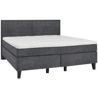 BOXSPRINGBETT 200/200 cm  in Anthrazit  - Anthrazit/Schwarz, Design, Holz/Textil (200/200cm) - Hom`in