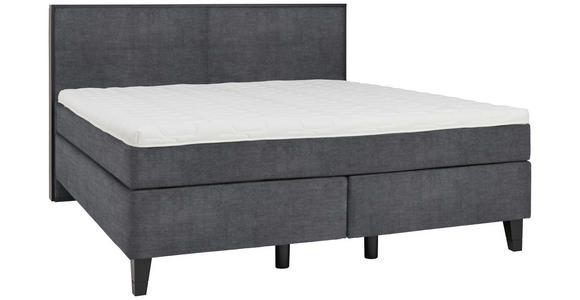 BOXSPRINGBETT 160/200 cm  in Anthrazit  - Anthrazit/Schwarz, Design, Holz/Textil (160/200cm) - Hom`in