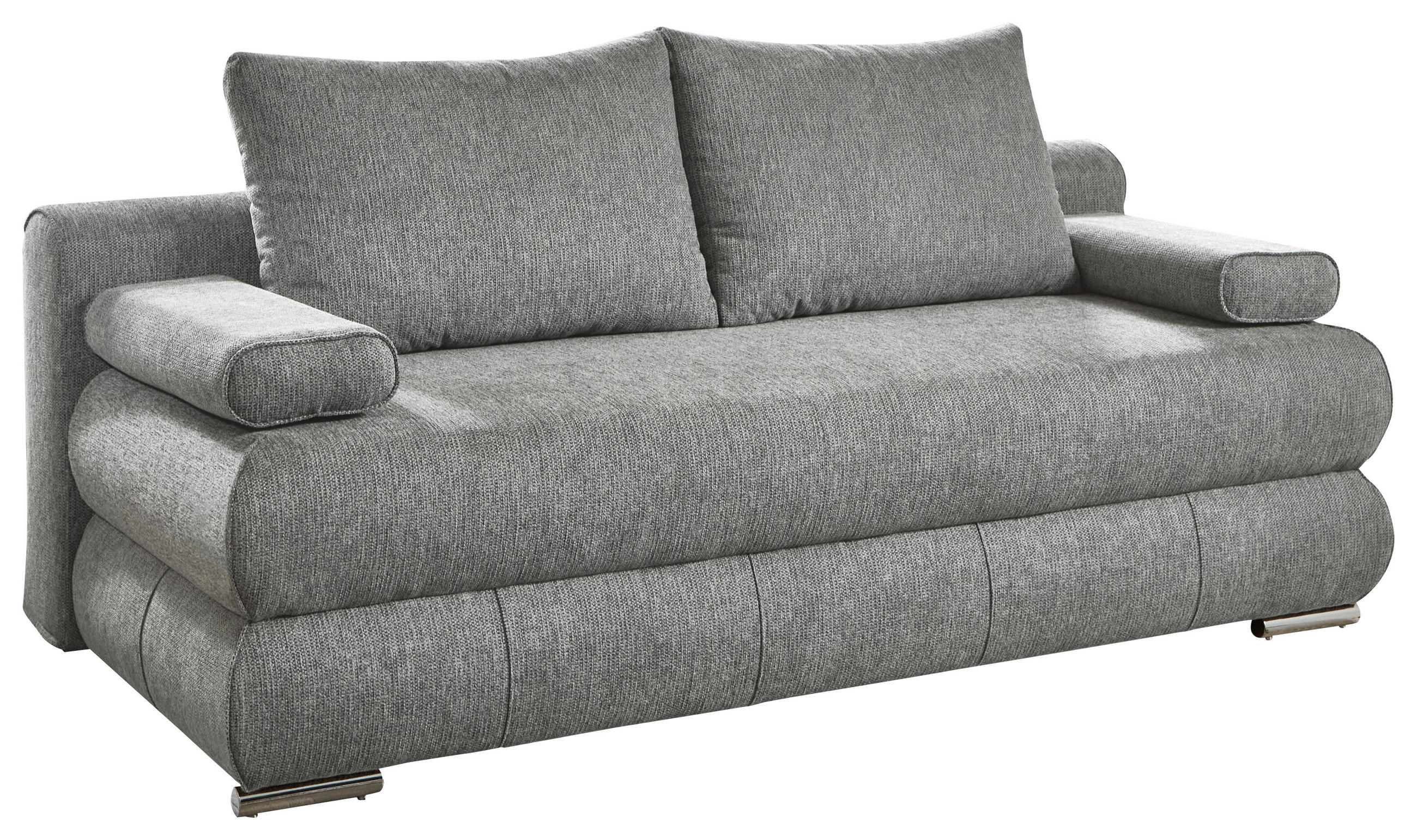 SCHLAFSOFA Webstoff Grau  - Edelstahlfarben/Grau, KONVENTIONELL, Textil/Metall (199/95/97cm) - Carryhome
