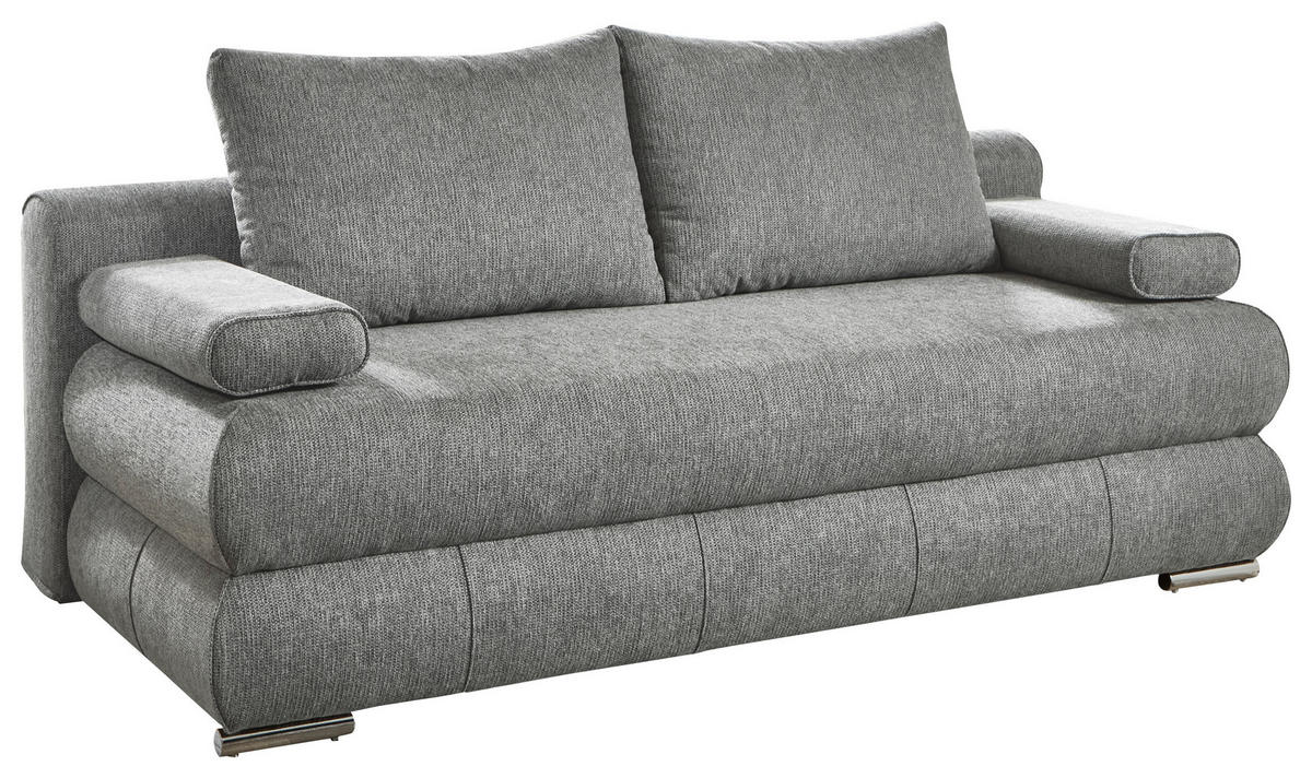 SCHLAFSOFA Webstoff Grau  - Edelstahlfarben/Grau, KONVENTIONELL, Textil/Metall (199/95/97cm) - Carryhome
