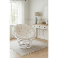 SESSEL Weiß    - Creme/Weiß, Natur, Holz/Textil (80/80/60cm) - MID.YOU