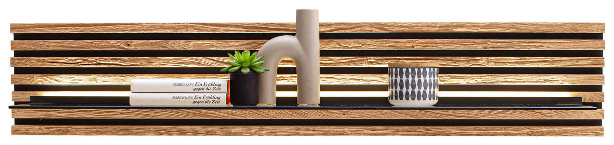 WANDBOARD  125/24/24 cm  - Eichefarben, Design, Glas/Holz (125/24/24cm) - Schöner Wohnen