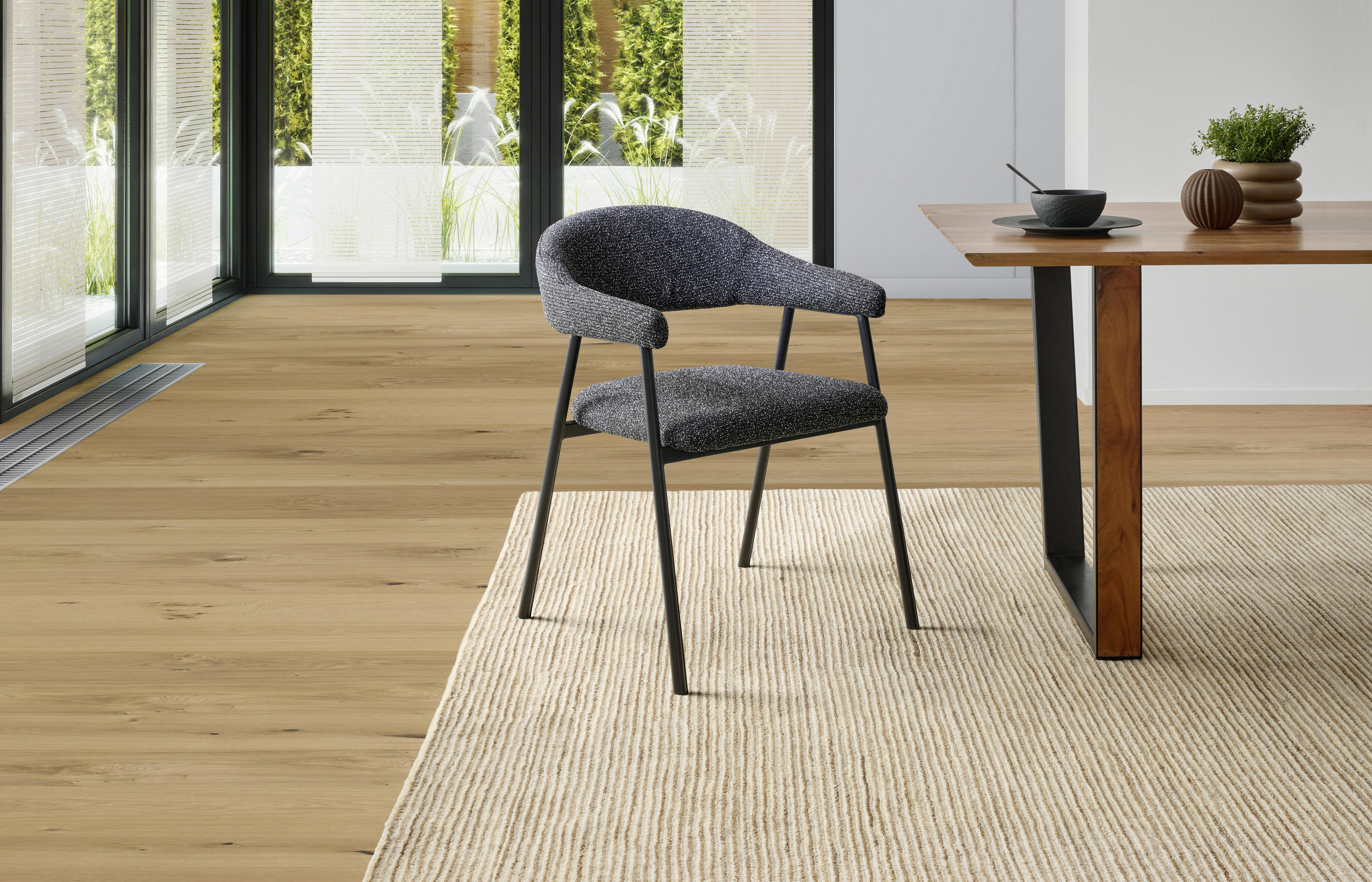 ARMLEHNSTUHL  in Eisen Webstoff  - Dunkelgrau/Schwarz, MODERN, Textil/Metall (61/79/59cm) - MID.YOU