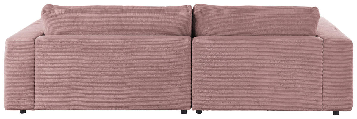 ECKSOFA in Cord Rosa  - Schwarz/Rosa, Design, Kunststoff/Textil (190/270cm) - Lomoco