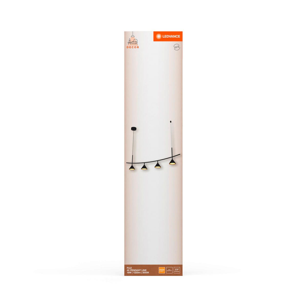 LED-PENDELLEUCHTE 120,5/14/150 cm   - Dunkelgrau, KONVENTIONELL, Kunststoff (120,5/14/150cm) - Ledvance