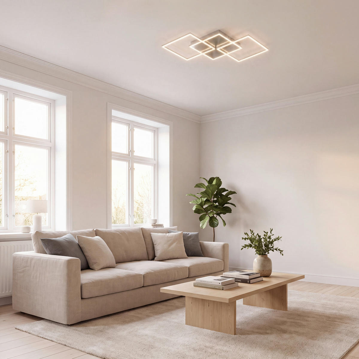 LED-DECKENLEUCHTE Giga 100/49,5/5,8 cm  - Weiß, Design, Kunststoff/Metall (100/49,5/5,8cm) - Novel