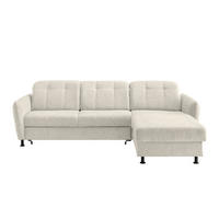 ECKSOFA in Chenille Beige  - Beige/Schwarz, Modern, Textil/Metall (267/184cm) - Livetastic