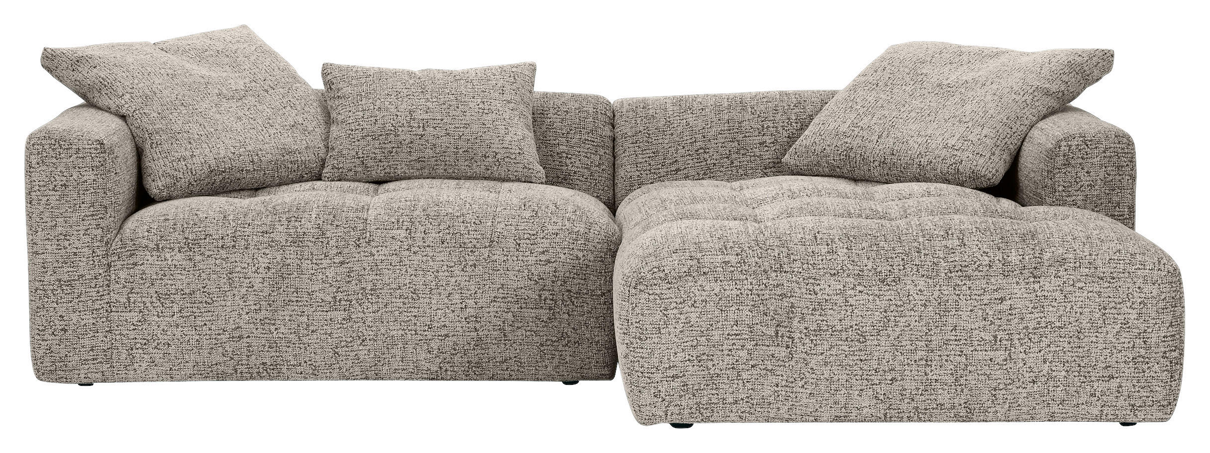 ECKSOFA Braun Chenille  - Schwarz/Braun, KONVENTIONELL, Kunststoff/Textil (276/170cm) - Carryhome