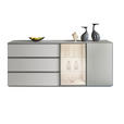 SIDEBOARD 210/90/45 cm  - Taupe/Schwarz, Design, Glas/Holzwerkstoff (210/90/45cm) - Ambiente