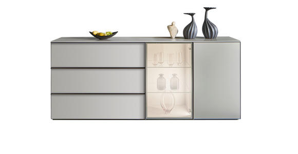 SIDEBOARD 210/90/45 cm  - Taupe/Schwarz, Design, Glas/Holzwerkstoff (210/90/45cm) - Ambiente