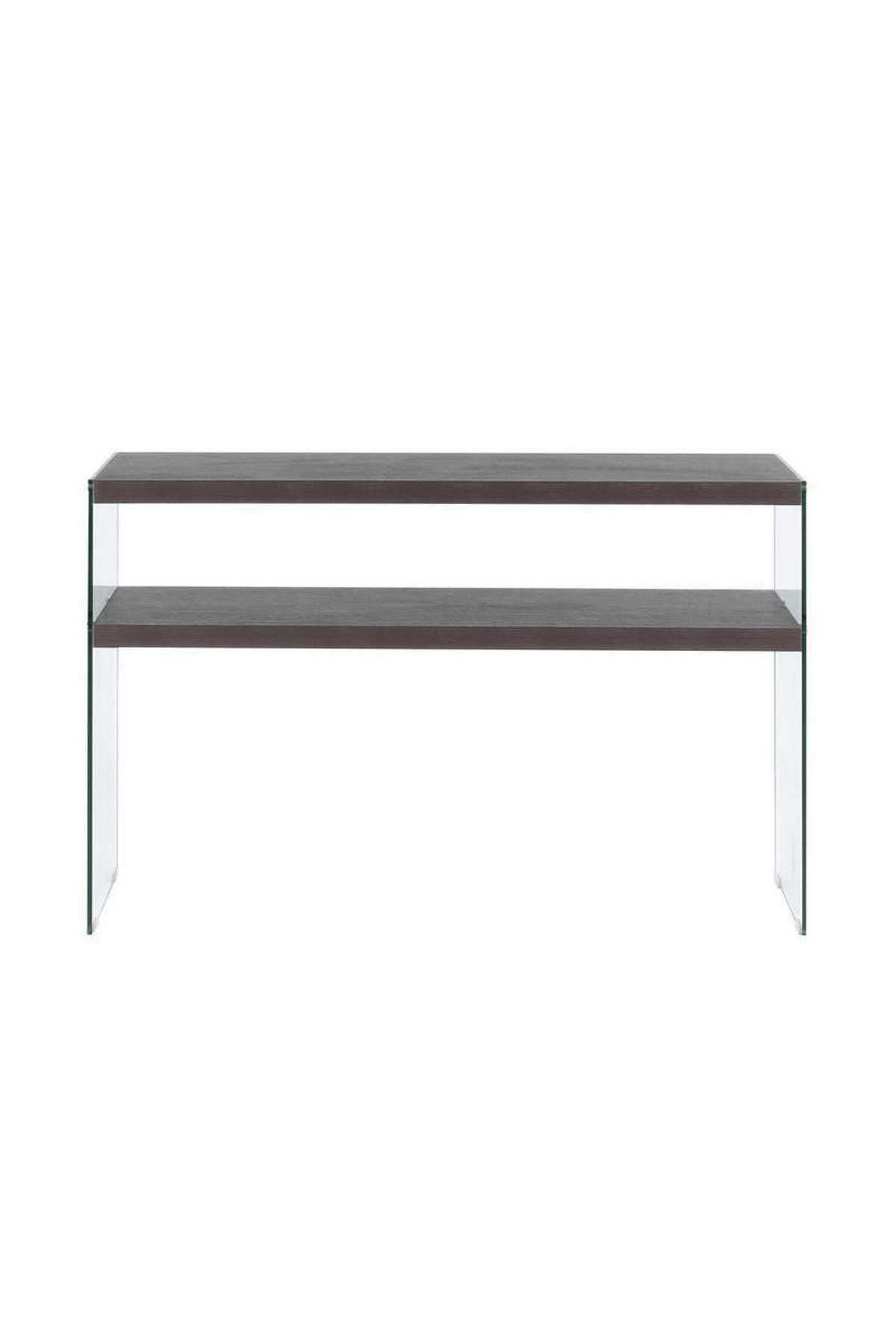 BEISTELLTISCH 32/110/75 cm Dunkelbraun rechteckig  - Klar/Dunkelbraun, Basics, Glas/Holzwerkstoff (32/110/75cm) - Kayoom