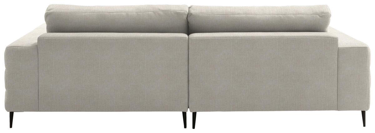 ECKSOFA in Flachgewebe Naturfarben  177/253 cm  - Schwarz/Naturfarben, Design, Textil/Metall (177/253cm) - Dieter Knoll