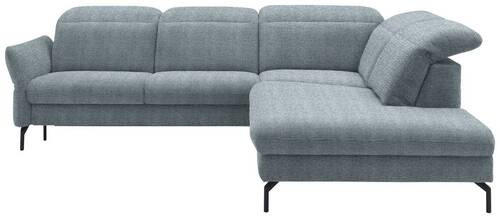 ECKSOFA in Flachgewebe Hellblau  - Schwarz/Hellblau, Design, Textil/Metall (299-313/233cm) - Dieter Knoll