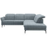 ECKSOFA in Flachgewebe Hellblau  - Schwarz/Hellblau, Design, Textil/Metall (299-313/233cm) - Dieter Knoll