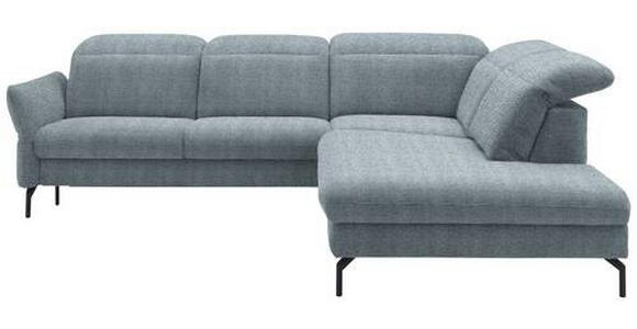 ECKSOFA in Flachgewebe Hellblau 299-313/233 cm - Schwarz/Hellblau, Design, Textil/Metall (299-313/233cm) - Dieter Knoll