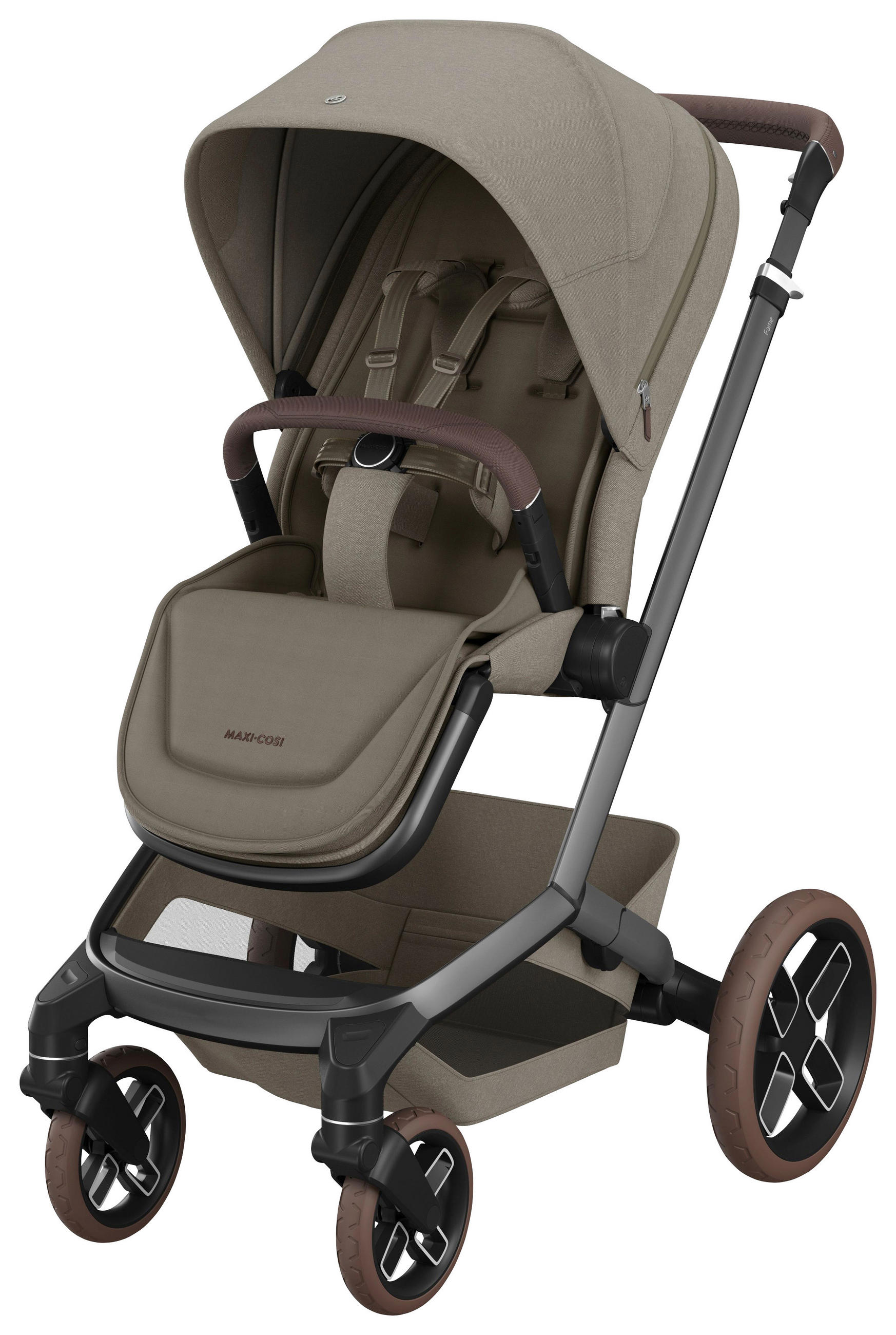 KINDERWAGEN  Fame  Twillic Truffle  - Graubraun/Graphitfarben, Basics, Kunststoff/Textil (61.5/110/95,5cm) - Maxi-Cosi