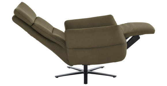RELAXSESSEL in Leder Olivgrün  - Schwarz/Olivgrün, Design, Leder/Metall (82/119/85cm) - Dieter Knoll