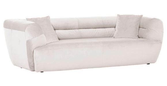 BIGSOFA Samt Creme  - Creme/Schwarz, KONVENTIONELL, Kunststoff/Textil (240/73/100cm) - Carryhome