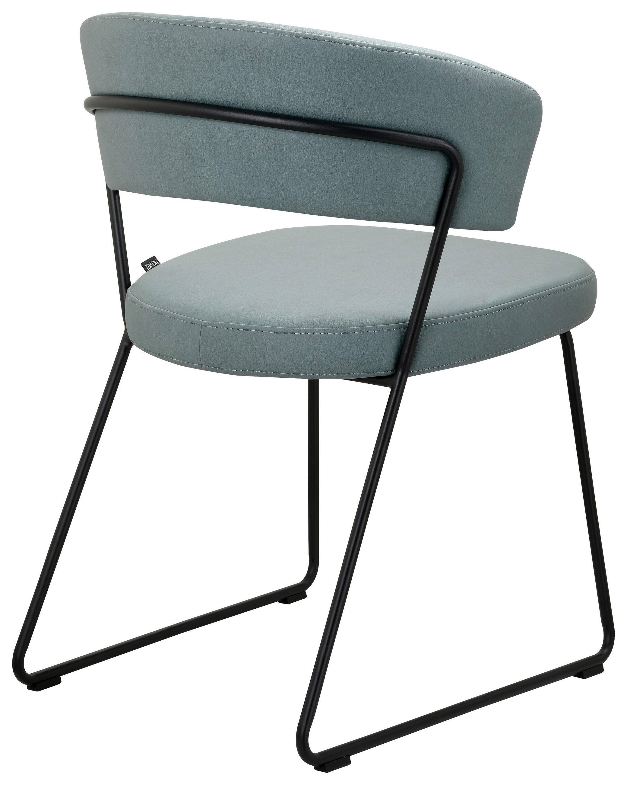 STUHL - Blaugrau/Schwarz, Design, Textil/Metall (56,5/77/58cm) - Novel