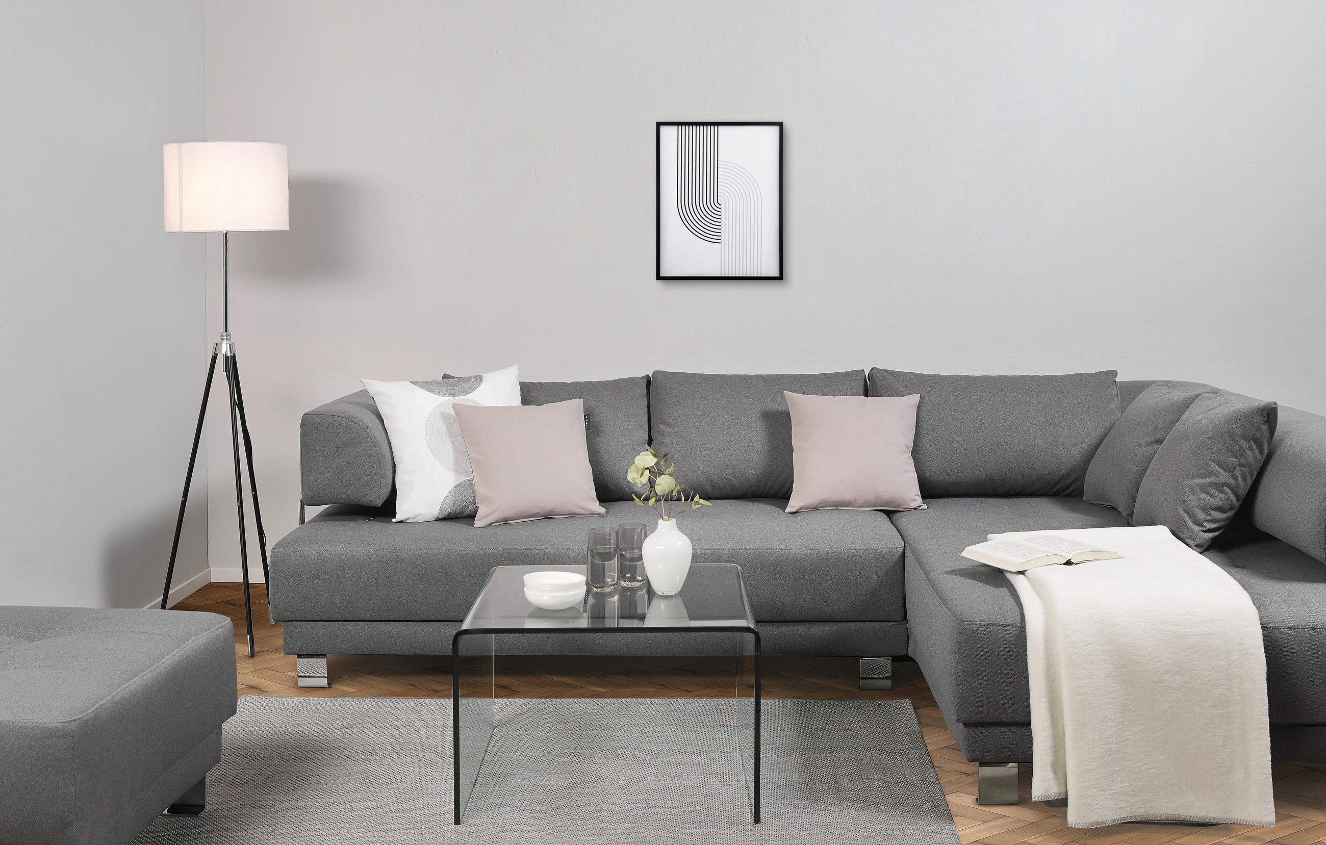 KUNSTDRUCK Abstraktes 40/50 cm  - Schwarz/Grau, Trend, Holzwerkstoff/Kunststoff (40/50cm) - Monee