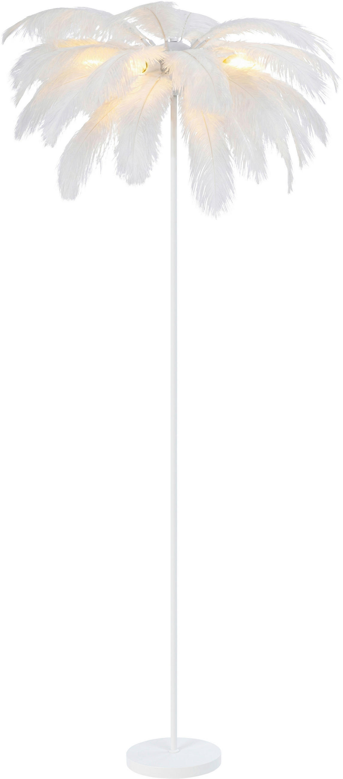 STEHLEUCHTE 55/160 cm    - Weiß, Trend, Textil/Metall (55/160cm) - Novel