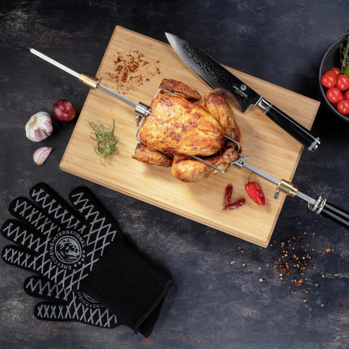 GRILLHANDSCHUH - Weiß Hochglanz/Schwarz, Basics, Kunststoff/Textil (34.3/17/3cm) - CHEF CUISINE