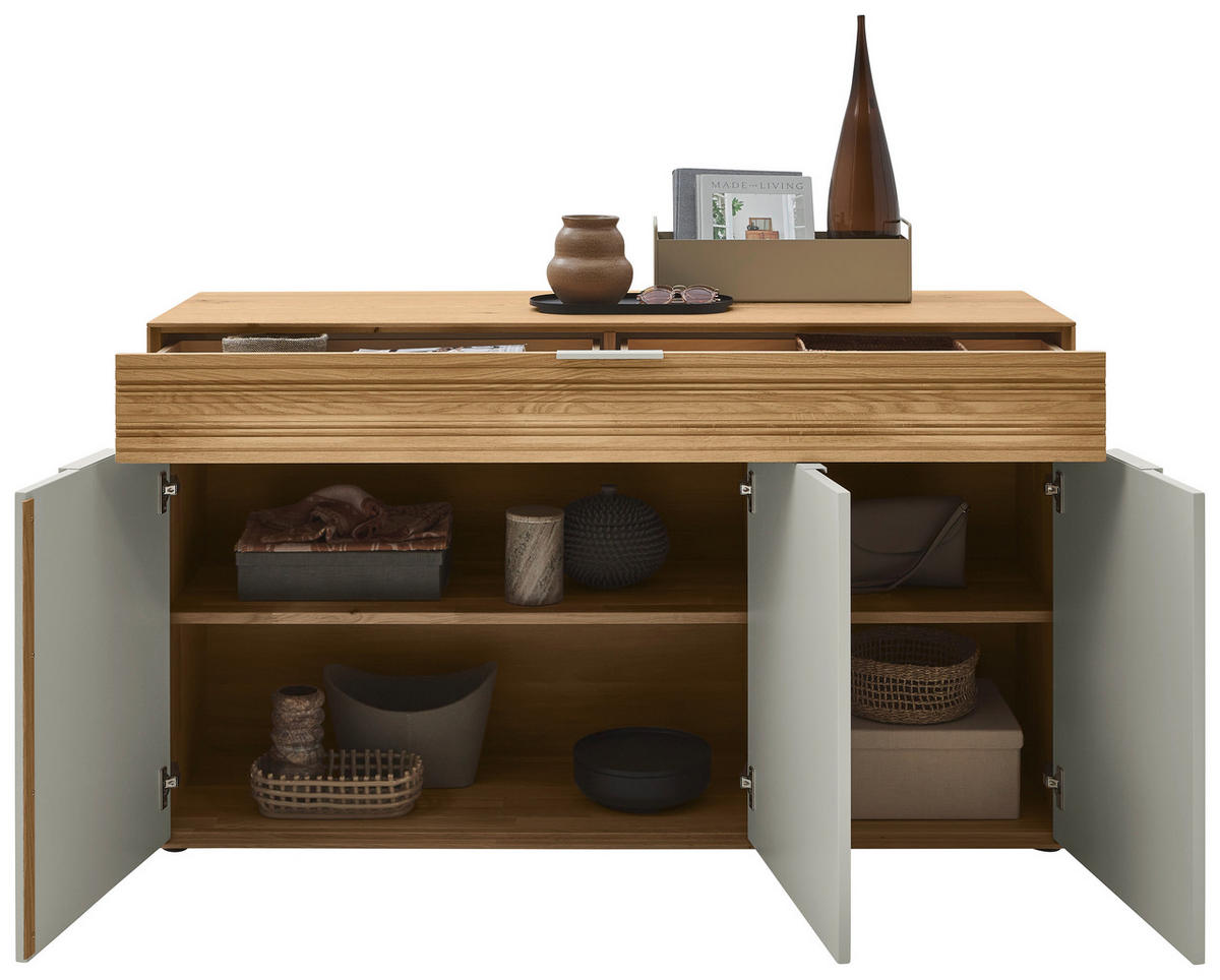 SIDEBOARD  152/88/45 cm 1 Schublade(n)  - Wildeiche/Perlmutt, Design, Holz/Holzwerkstoff (152/88/45cm) - Valnatura