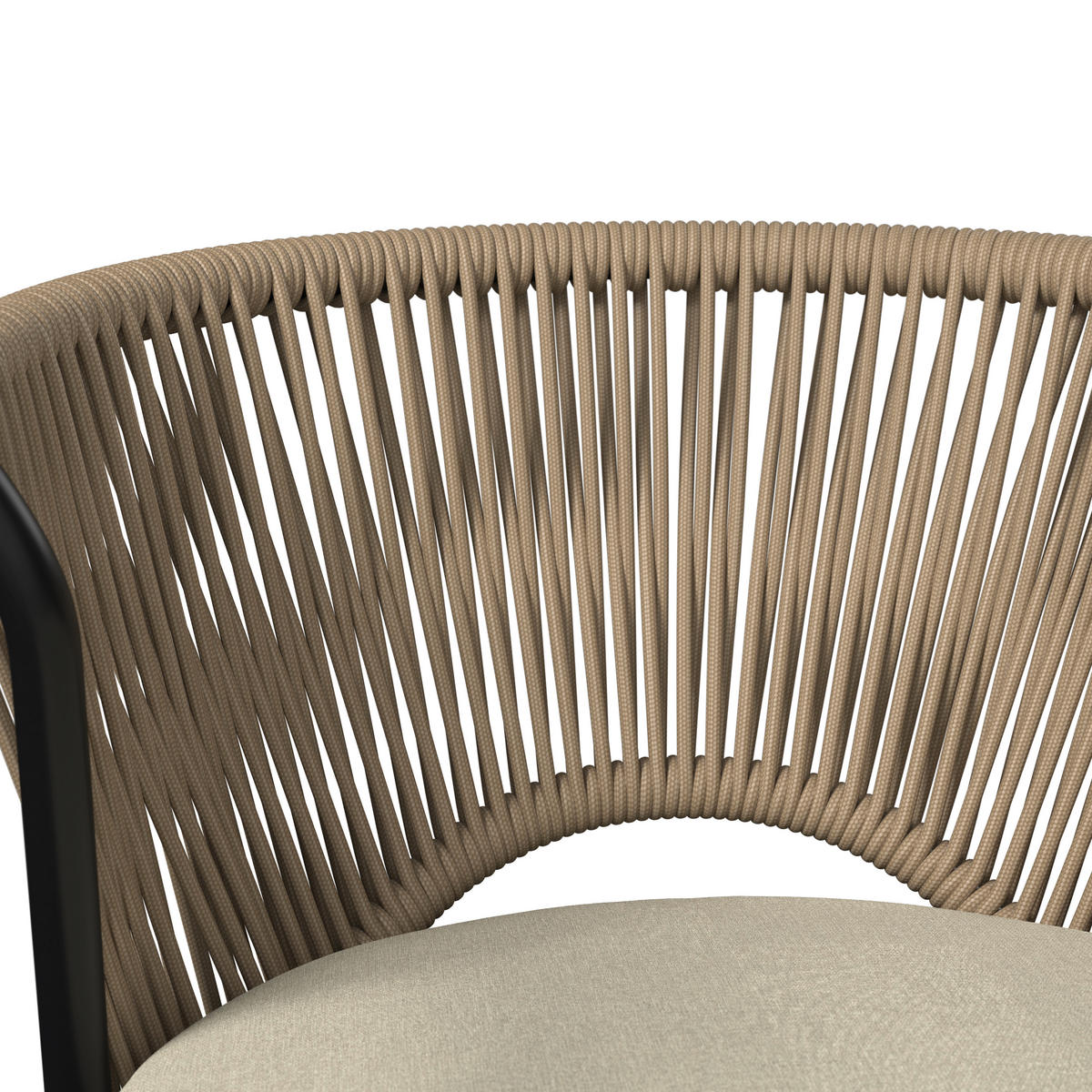 GARTENSTUHL Eisen Beige, Schwarz  - Beige/Schwarz, MODERN, Kunststoff/Textil (58/75/57cm) - Ambia Garden