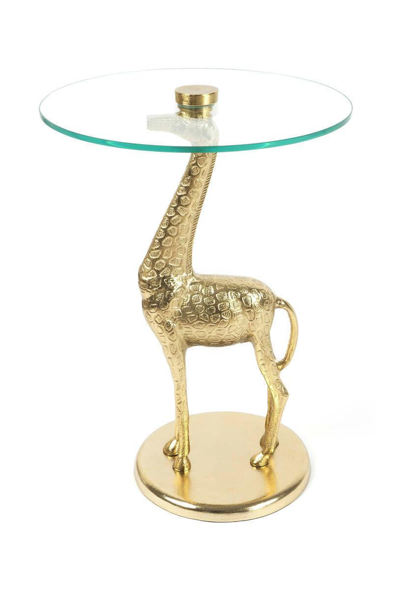 Beistelltisch in Metall, Glas