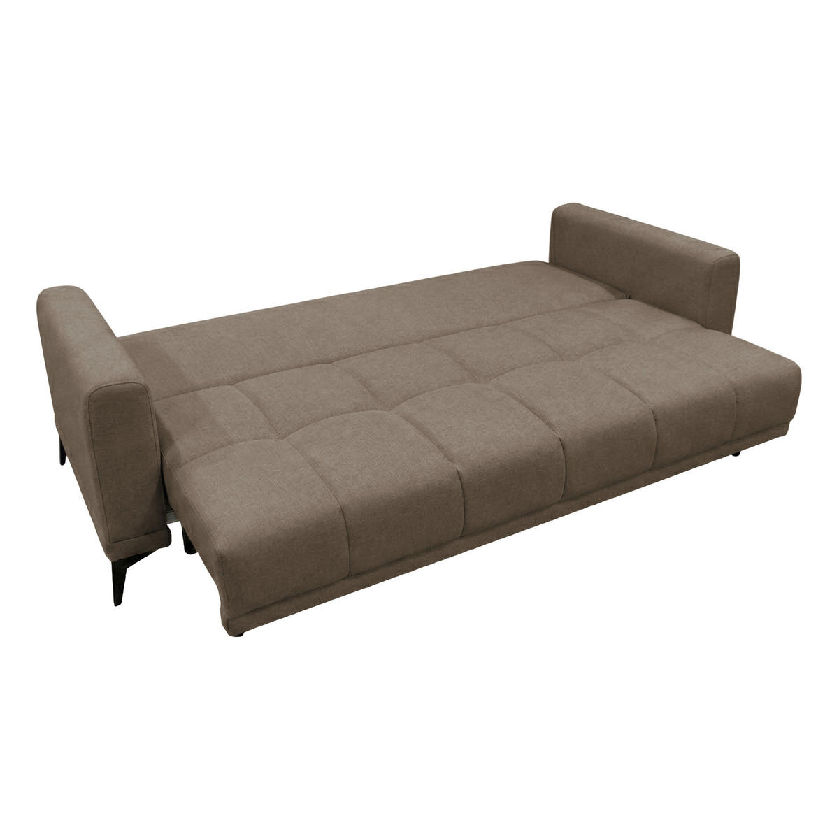 SCHLAFSOFA GRANDE in Chenille Taupe  - Taupe/Schwarz, Design, Textil/Metall (238/83/98cm) - MID.YOU