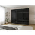 SCHWEBETÜRENSCHRANK 301/223/68 cm 3-türig Schwarz, Champagner  - Champagner/Alufarben, KONVENTIONELL, Glas/Holzwerkstoff (301/223/68cm) - Novel