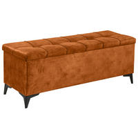 BETTBANK 139/58/50 cm   - Cognac/Schwarz, KONVENTIONELL, Kunststoff/Textil (139/58/50cm) - Modante