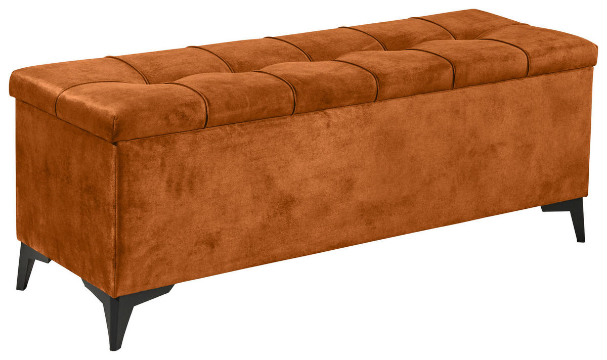 BETTBANK 139/58/50 cm   - Cognac/Schwarz, KONVENTIONELL, Kunststoff/Textil (139/58/50cm) - Modante