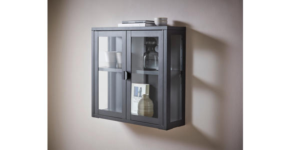 HÄNGEVITRINE in Schwarz  - Schwarz, Design, Glas/Metall (60/57/18cm) - Xora