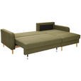 ECKSOFA in Flachgewebe Olivgrün - Eiche Wotan/Olivgrün, KONVENTIONELL, Holz/Textil (255/157cm) - Carryhome