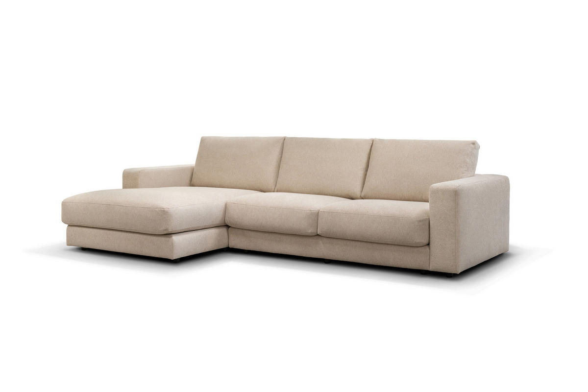 ECKSOFA VIGO Beige  - Beige/Schwarz, Design, Textil (172/303cm) - MID.YOU