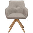 ARMLEHNSTUHL  in Mikrofaser  - Eichefarben/Beige, Design, Holz/Textil (61/87,5/61cm) - Novel