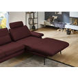 ECKSOFA in Echtleder Beere  310/180 cm  - Beere/Schwarz, Design, Leder/Metall (310/180cm) - Dieter Knoll