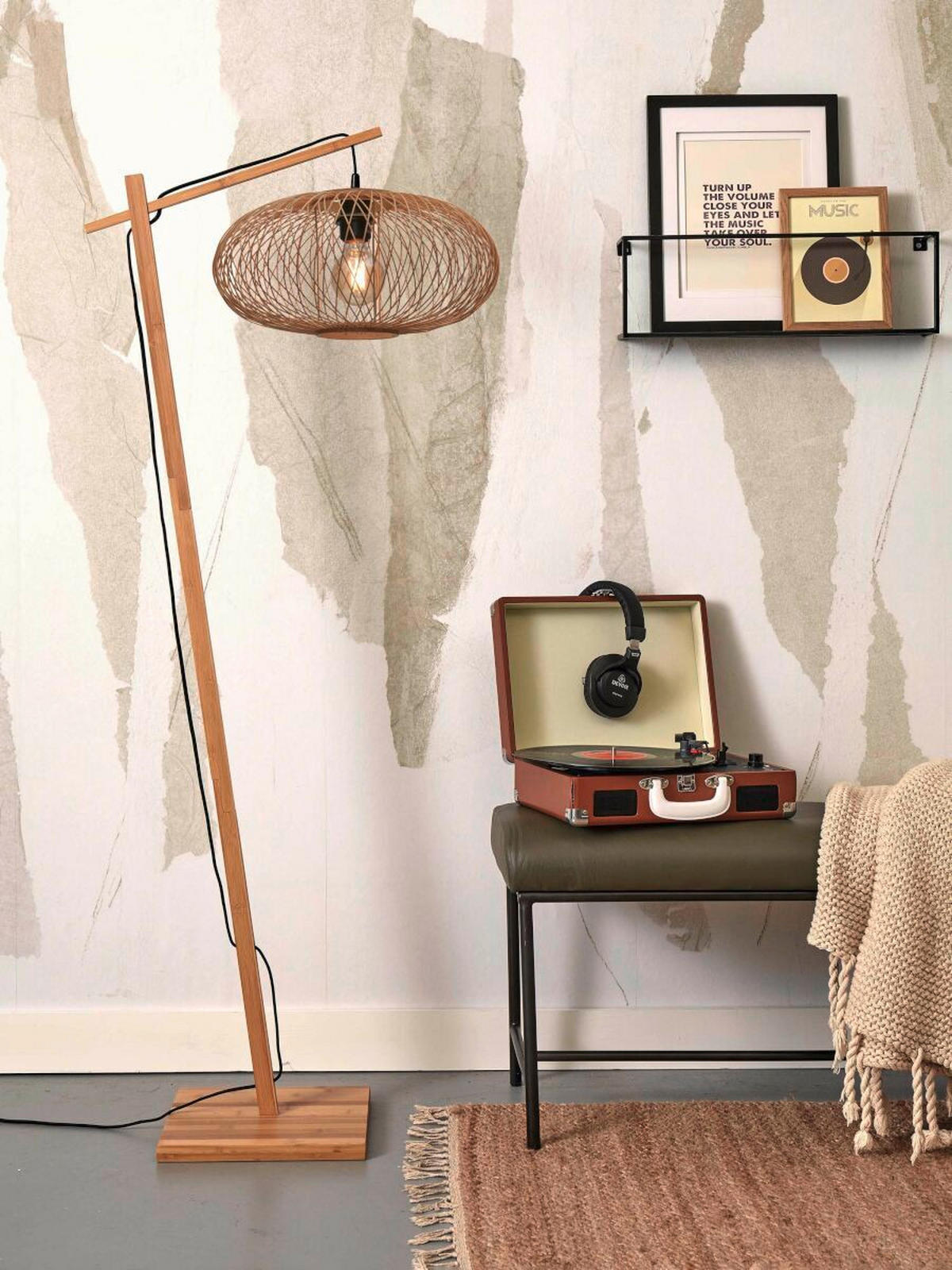 STEHLEUCHTE    - Naturfarben, Trend (150/40/62cm) - Good & Mojo
