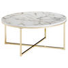 COUCHTISCH in Holzwerkstoff  - Weiss/Goldfarben, Konventionell, Holzwerkstoff/Metall (80/36cm) - MID.YOU