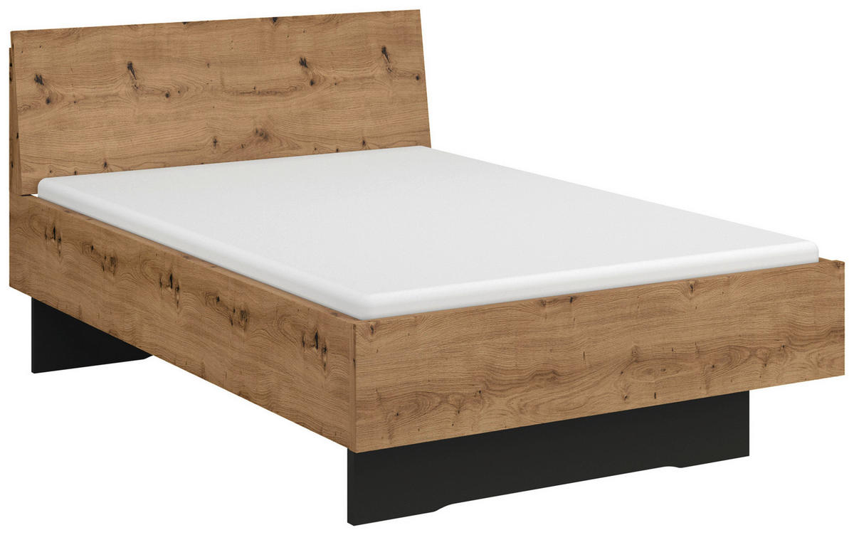 BETT 120/200 cm  in Graphitfarben, Eichefarben, Eiche Artisan  - Eichefarben/Graphitfarben, Trend, Holzwerkstoff (120/200cm) - Stylife