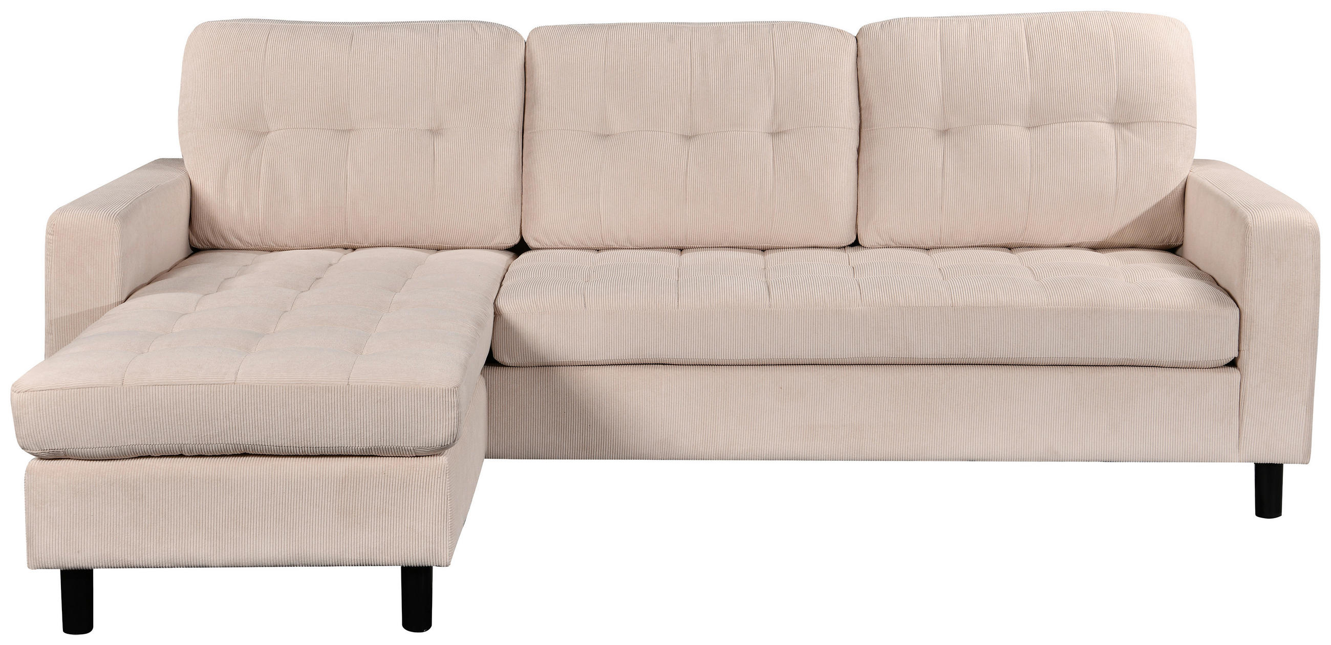 ECKSOFA ARDEN Creme Struktur Rückenkissen  - Creme/Schwarz, Design, Kunststoff/Textil (231/153cm) - MID.YOU