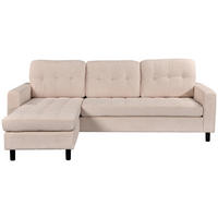 ECKSOFA ARDEN Creme Struktur Rückenkissen  - Creme/Schwarz, Design, Kunststoff/Textil (231/153cm) - MID.YOU